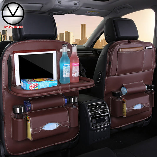 Organizador de cuero para asiento de auto